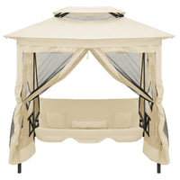 Gazebo Convertibile Panchina a Dondolo Bianco Crema cod mxl 49567