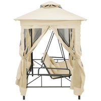 Gazebo Convertibile Panchina a Dondolo Bianco Crema cod mxl 49567