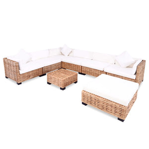 Set Divano 27 pz in Rattan Naturale 244623