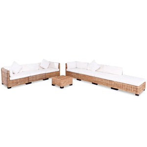 Set Divano 27 pz in Rattan Naturale 244623