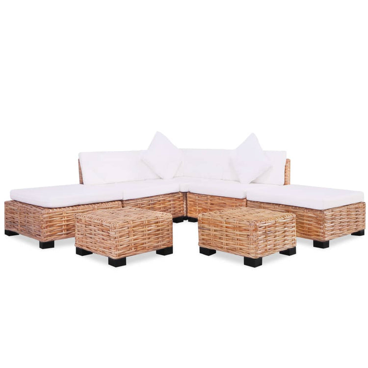 Set Divano 18 pz in Rattan Naturale cod mxl 34855