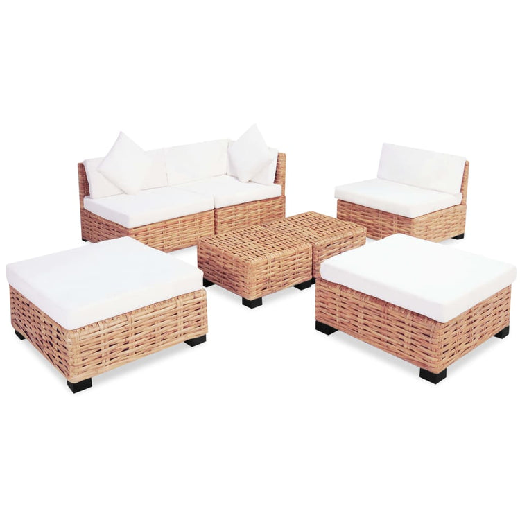 Set Divano 18 pz in Rattan Naturale cod mxl 34855