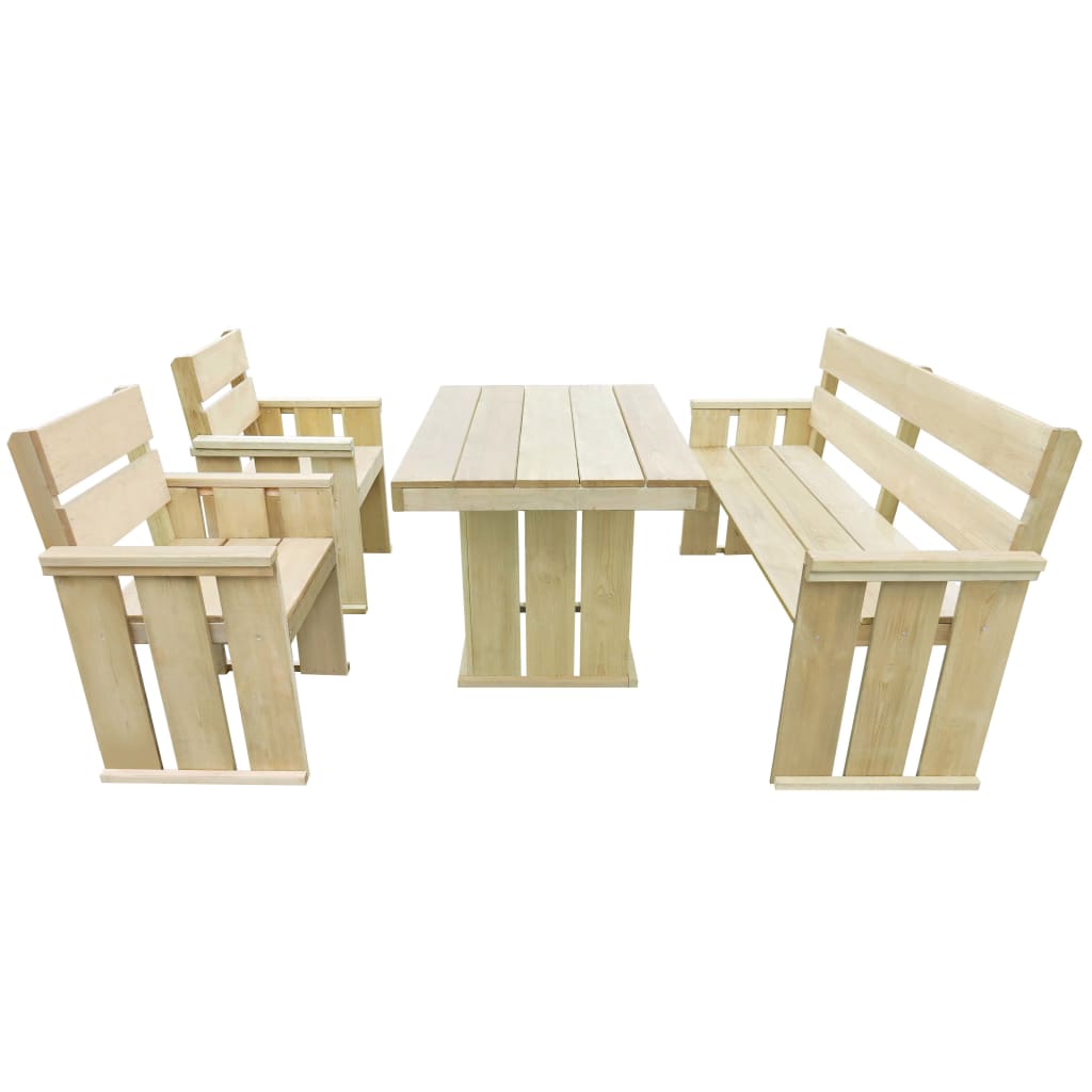 Set da Pranzo da Giardino 4 pz in Legno di Pino Impregnato 43262