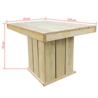 Set da Pranzo da Giardino 4 pz in Legno di Pino Impregnato 43262