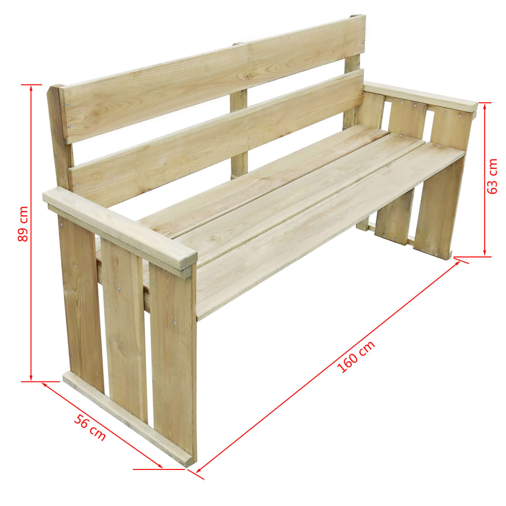 Set da Pranzo da Giardino 4 pz in Legno di Pino Impregnato 43262