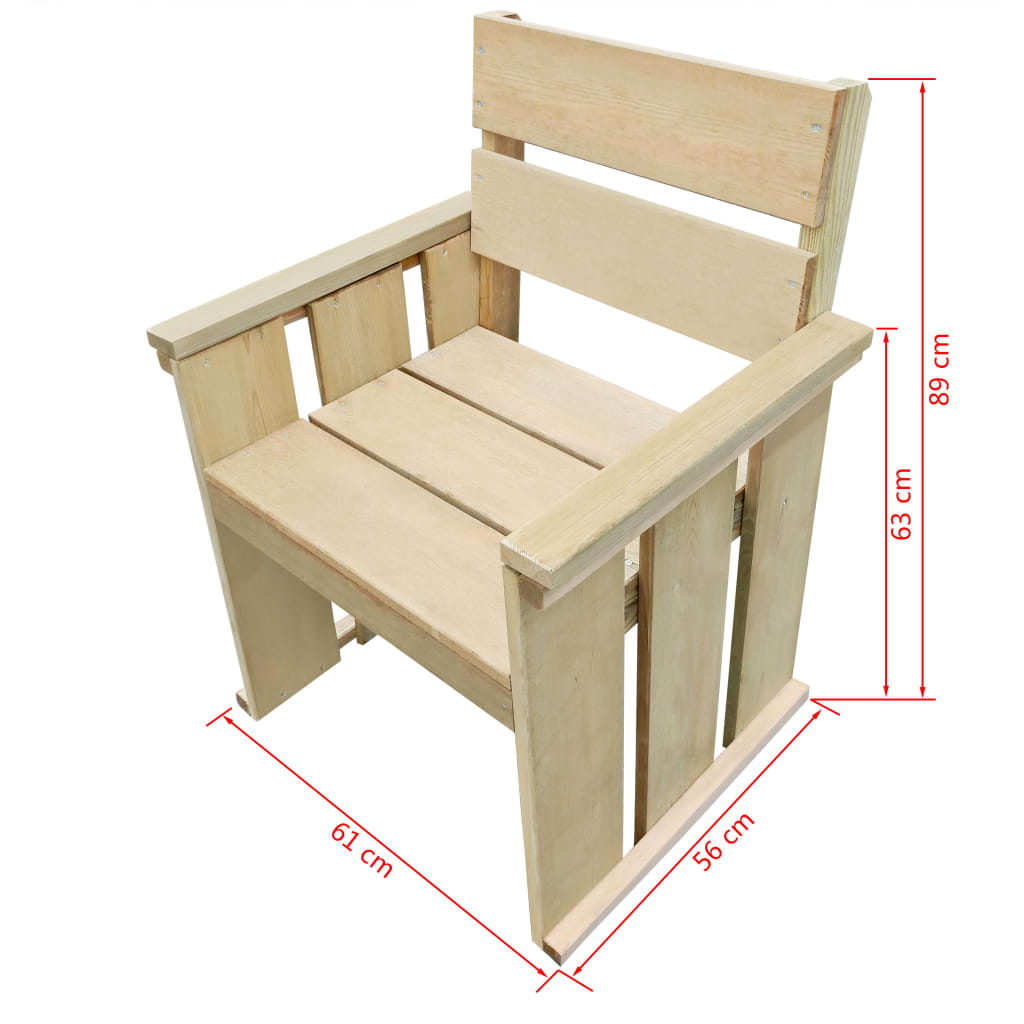 Set da Pranzo da Giardino 4 pz in Legno di Pino Impregnato