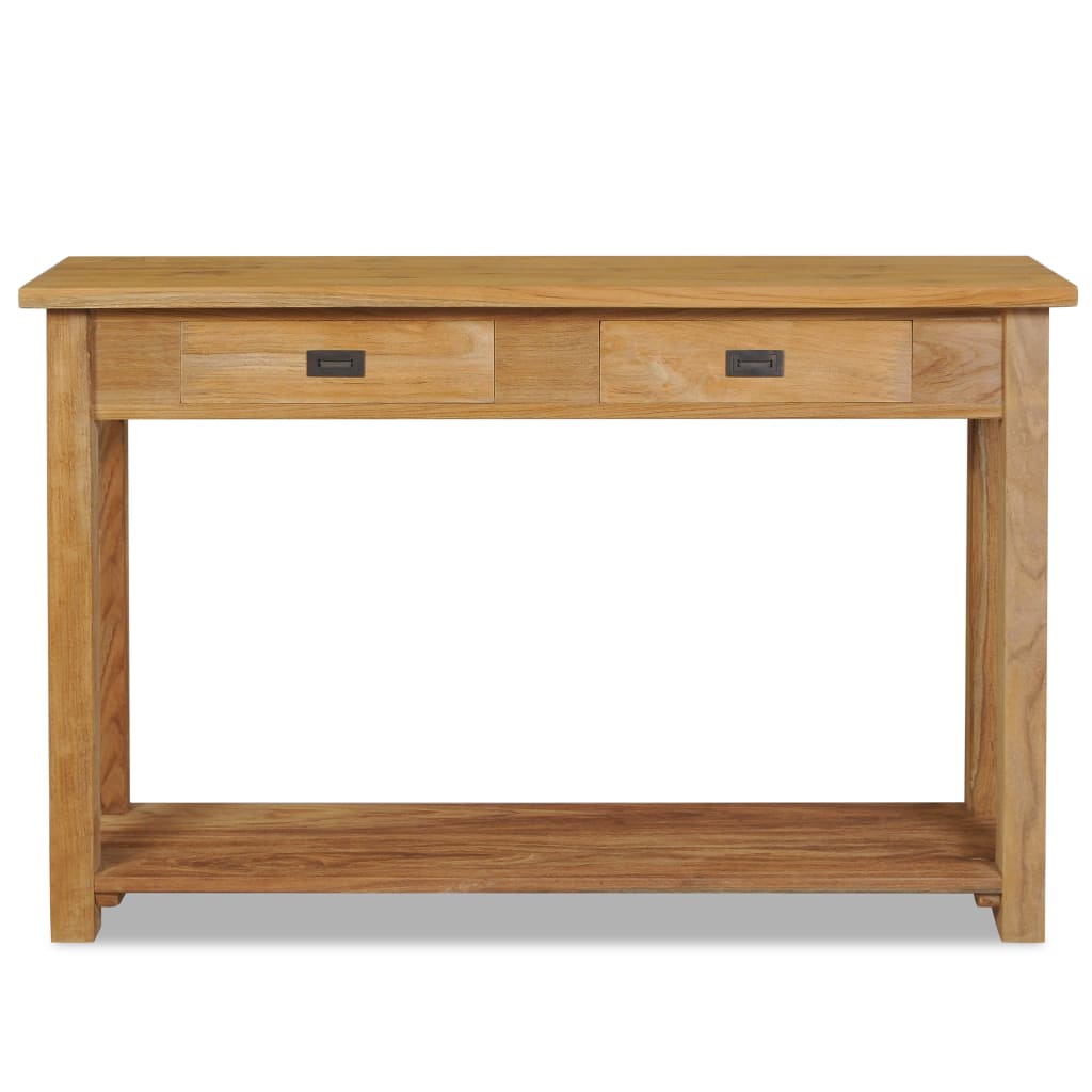 Tavolo Consolle in Legno Massello di Teak 120x30x80 cm