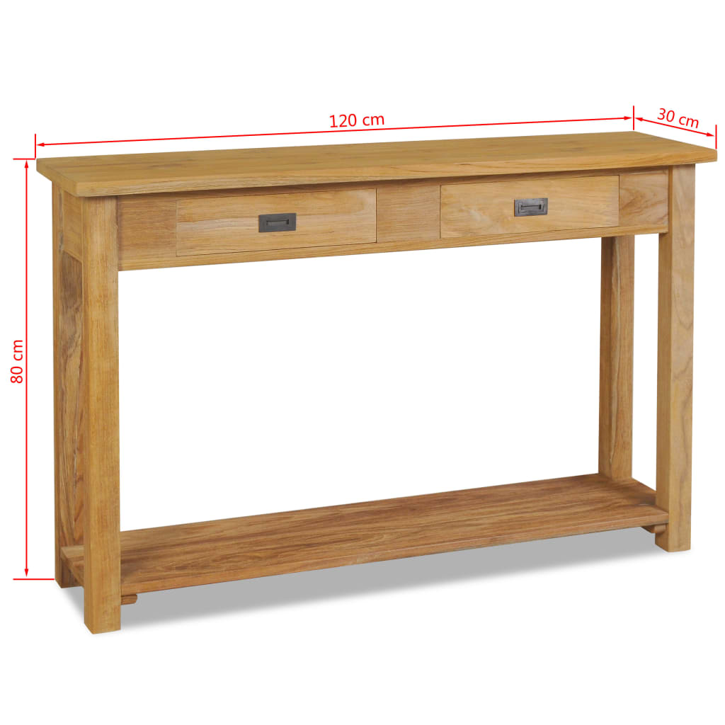 Tavolo Consolle in Legno Massello di Teak 120x30x80 cm cod mxl 12445