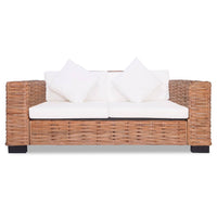 Divano a 2 Posti in Rattan Naturale cod mxl 12718