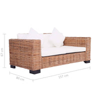 Divano a 2 Posti in Rattan Naturale cod mxl 12718