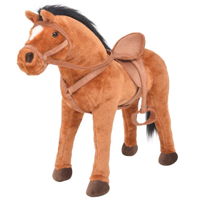 Cavallo in Peluche in Piedi Marronecod mxl 73056