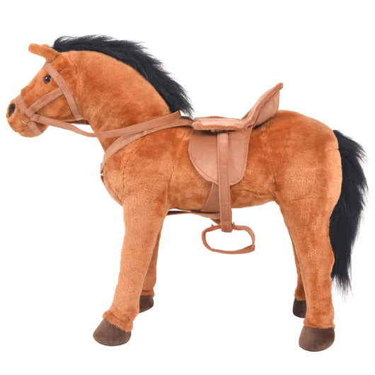 Cavallo in Peluche in Piedi Marronecod mxl 73056