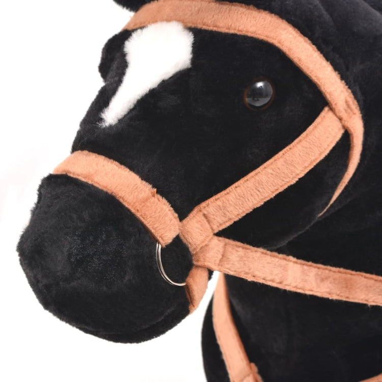 Cavallo in Peluche in Piedi Nero