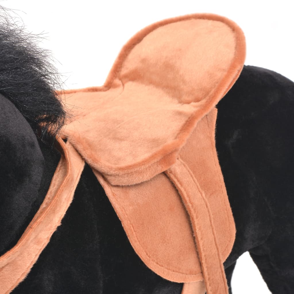 Cavallo in Peluche in Piedi Nero 91310