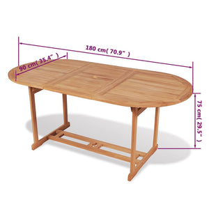 Tavolo da Giardino 180x90x75 cm in Massello di Teak 43030