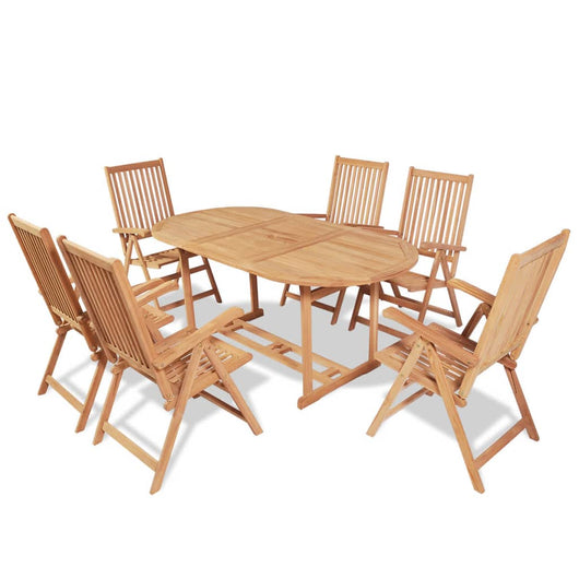 Set da Pranzo da Giardino 7pz Sedie Pieghevoli Massello di Teak cod mxl 41699