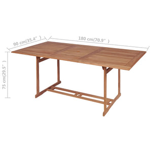 Tavolo da Giardino 180x90x75 cm in Massello di Teak cod mxl 34398