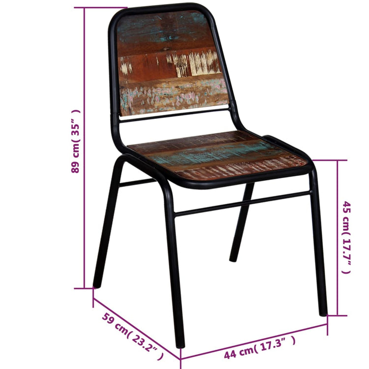 Sedie da Pranzo 4 pz in Legno Massello di Recupero cod mxl 11912