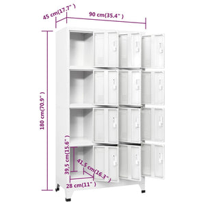 Armadietto a Chiave con 12 Scomparti 90x45x180 cm   cod mxl 53257