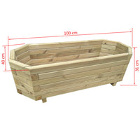 Letto Rialzato da Giardino 100x40x31 cm in Legno di Pino Impregnato