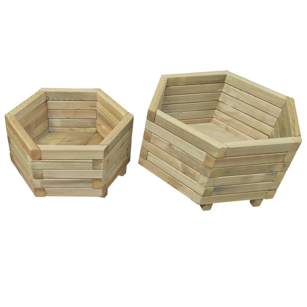 Set Letti Rialzati da Giardino 2 pz in Legno di Pino Impregnato 43334