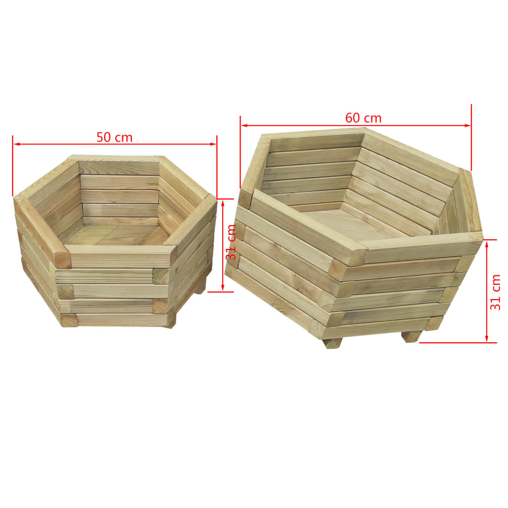 Set Letti Rialzati da Giardino 2 pz in Legno di Pino Impregnato 43334