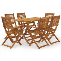 Set da Pranzo da Giardino 7 pz Pieghevole in Massello di Acacia cod mxl 52234