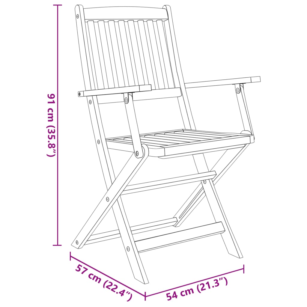 Set da Pranzo da Giardino 7 pz Pieghevole in Massello di Acacia cod mxl 52234