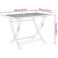 Set da Pranzo da Giardino 7 pz Pieghevole in Massello di Acacia cod mxl 52234