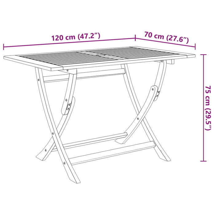 Set da Pranzo da Giardino 7 pz Pieghevole in Massello di Acacia cod mxl 52234