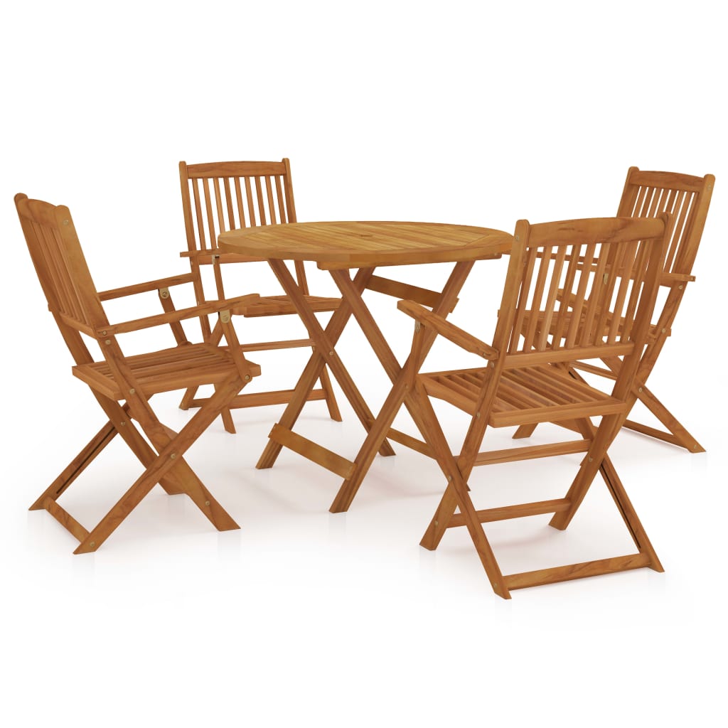 Set da Pranzo da Giardino 5 pz Pieghevole in Massello di Acacia cod mxl 44494