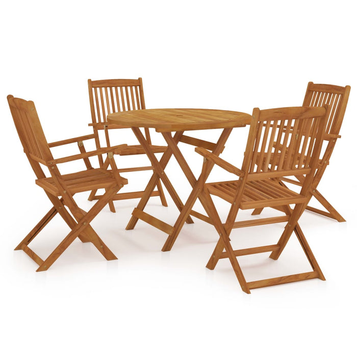 Set da Pranzo da Giardino 5 pz Pieghevole in Massello di Acacia cod mxl 44494