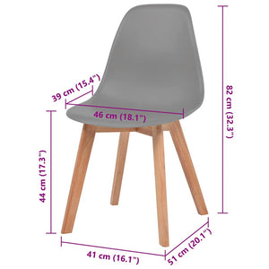 Sedie da Pranzo 4 pz Grigie in Plastica 244775