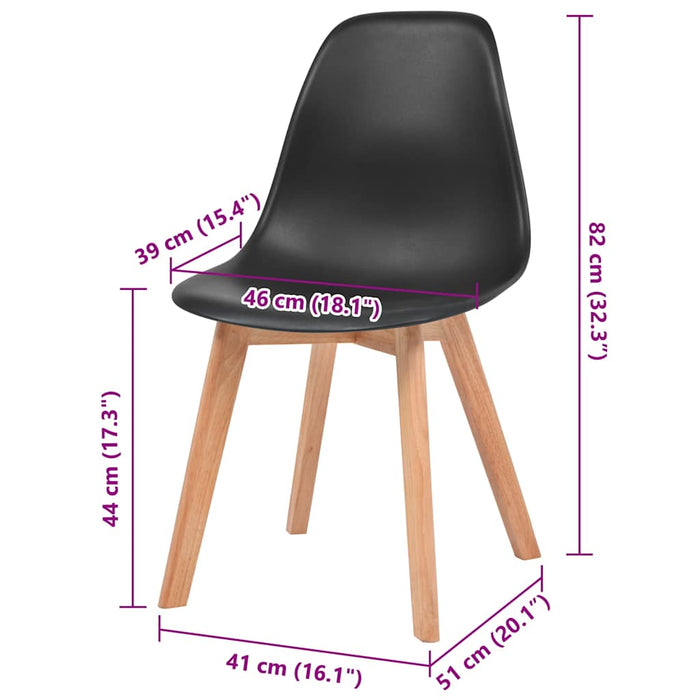 Sedie da Pranzo 6 pz Nere in Plastica 244779