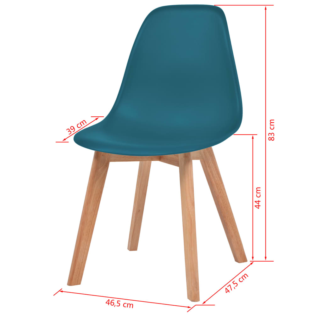 Sedie da Pranzo 2 pz Turchese in Plastica 244780