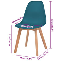 Sedie da Pranzo 2 pz Turchese in Plastica 244780