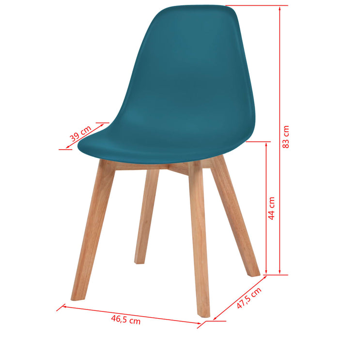 Sedie da Pranzo 4 pz Turchese in Plastica cod mxl 17802