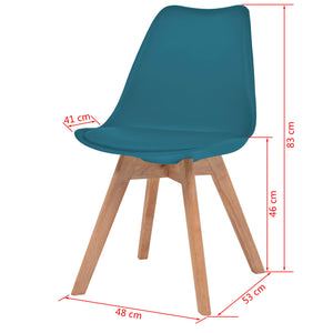 Sedie da Pranzo 2 pz Turchese in Plastica cod mxl 6071