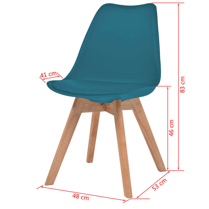 Sedie da Pranzo 2 pz Turchese in Plastica cod mxl 6071