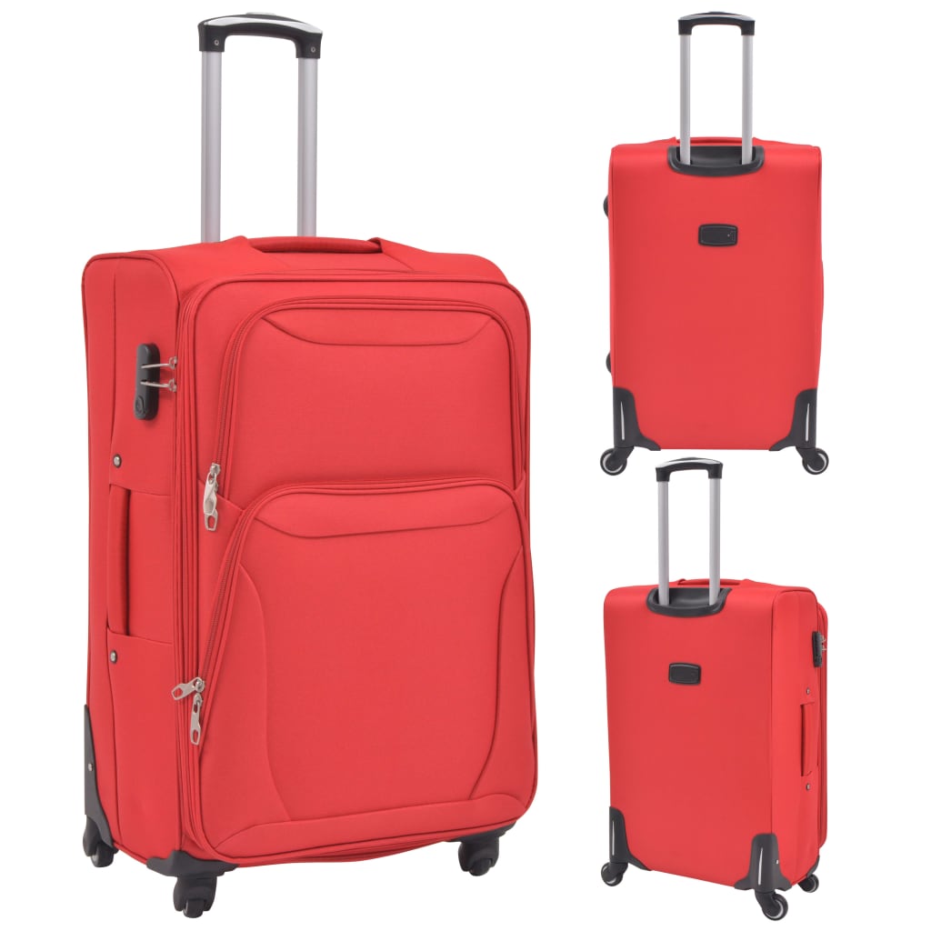 Set di Valigie Trolley 3 pz Morbide Rosse 91316