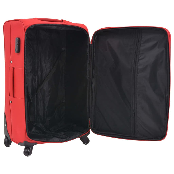 Set di Valigie Trolley 3 pz Morbide Rosse