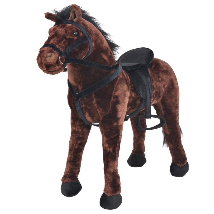 Cavallo in Peluche in Piedi Marrone Scuro XXLcod mxl 121121