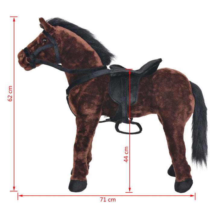 Cavallo in Peluche in Piedi Marrone Scuro XXL