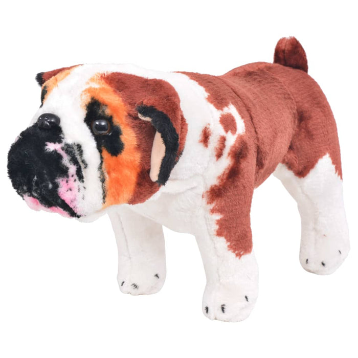 Bulldog di Peluche Giocattolo Bianco e Marrone XXL