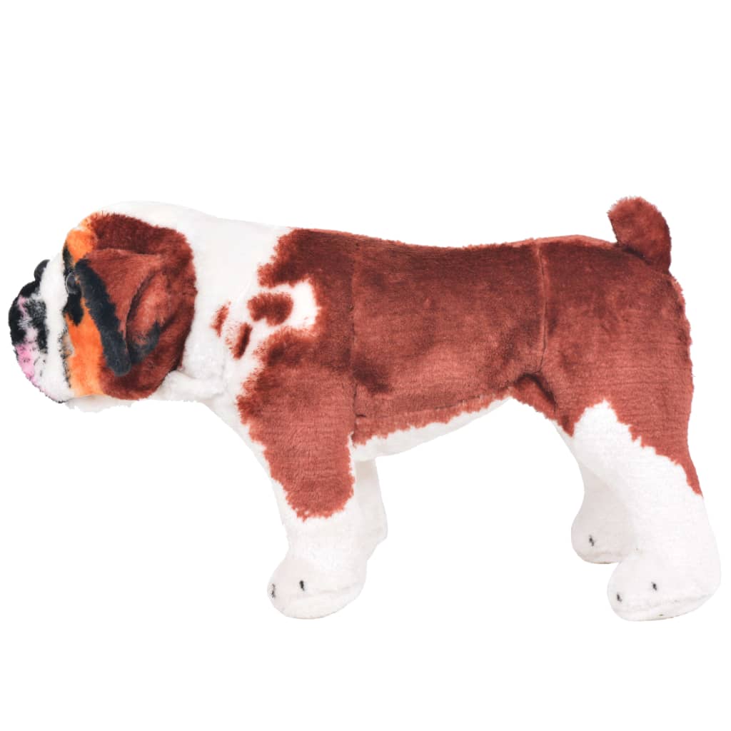 Bulldog di Peluche Giocattolo Bianco e Marrone XXL