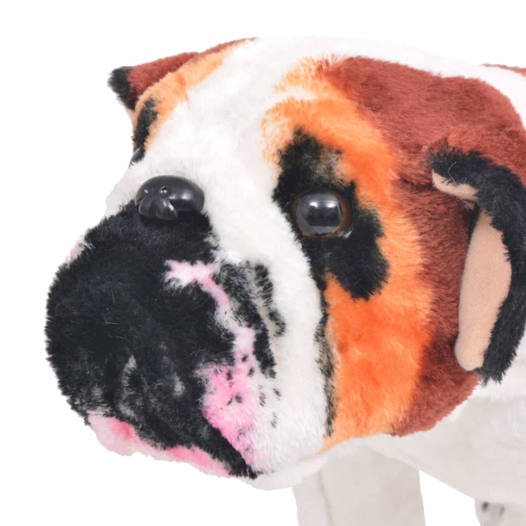 Bulldog di Peluche Giocattolo Bianco e Marrone XXL