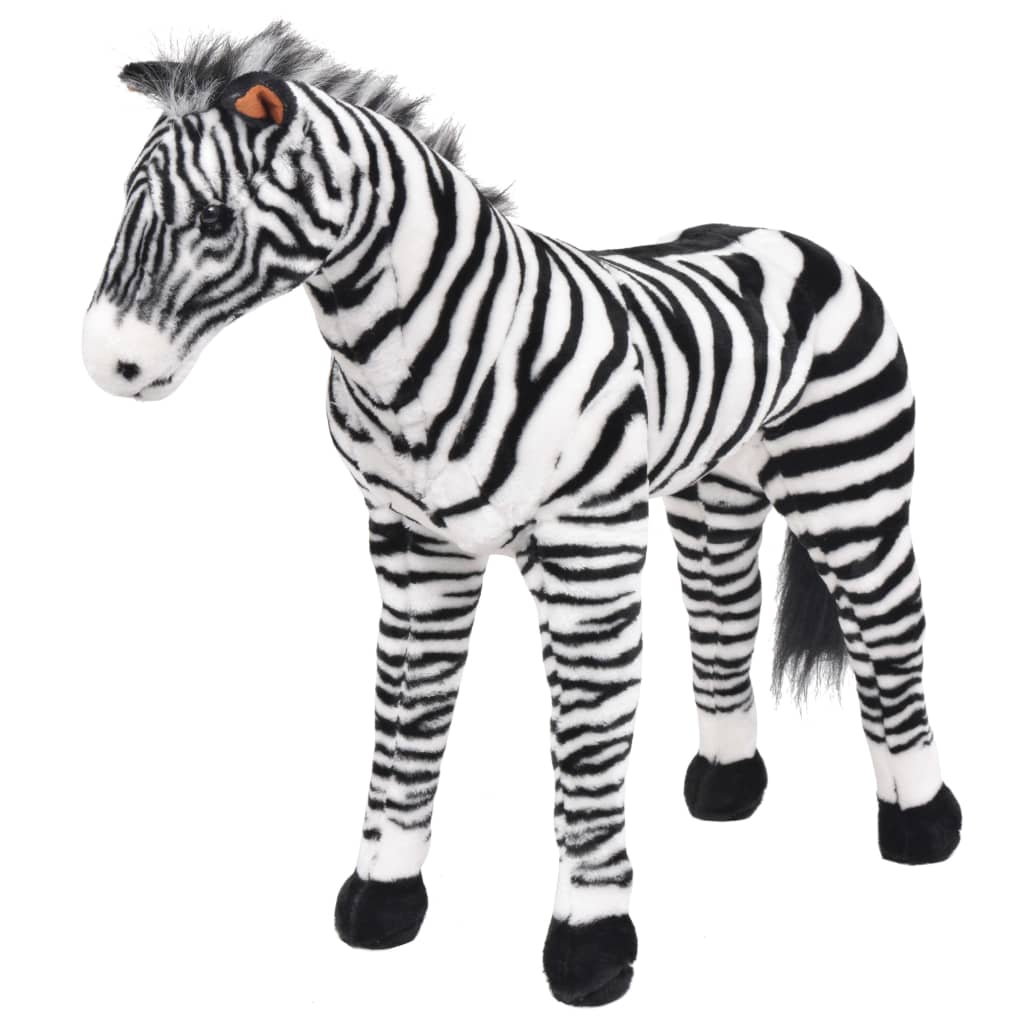 Zebra in Peluche in Piedi Nera e Bianca XXLcod mxl 81569