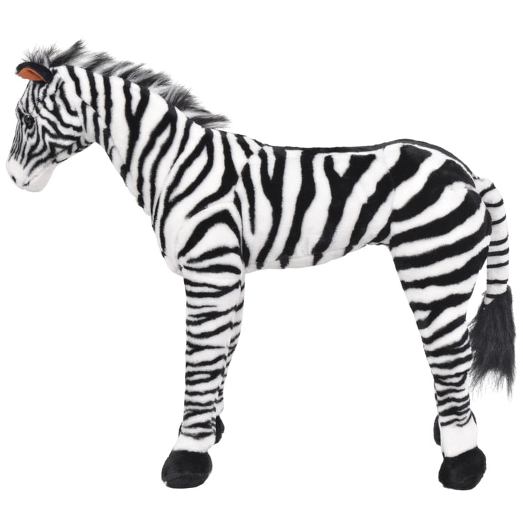 Zebra in Peluche in Piedi Nera e Bianca XXLcod mxl 81569