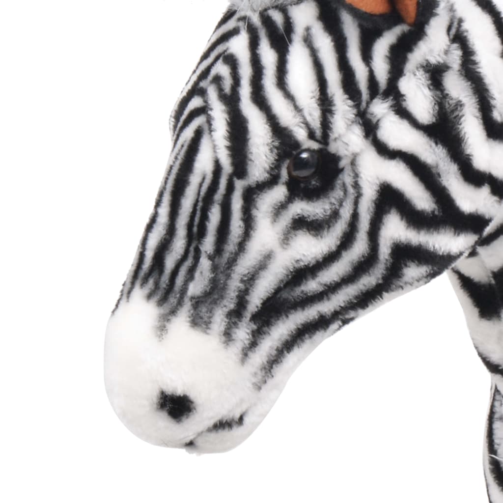 Zebra in Peluche in Piedi Nera e Bianca XXLcod mxl 81569