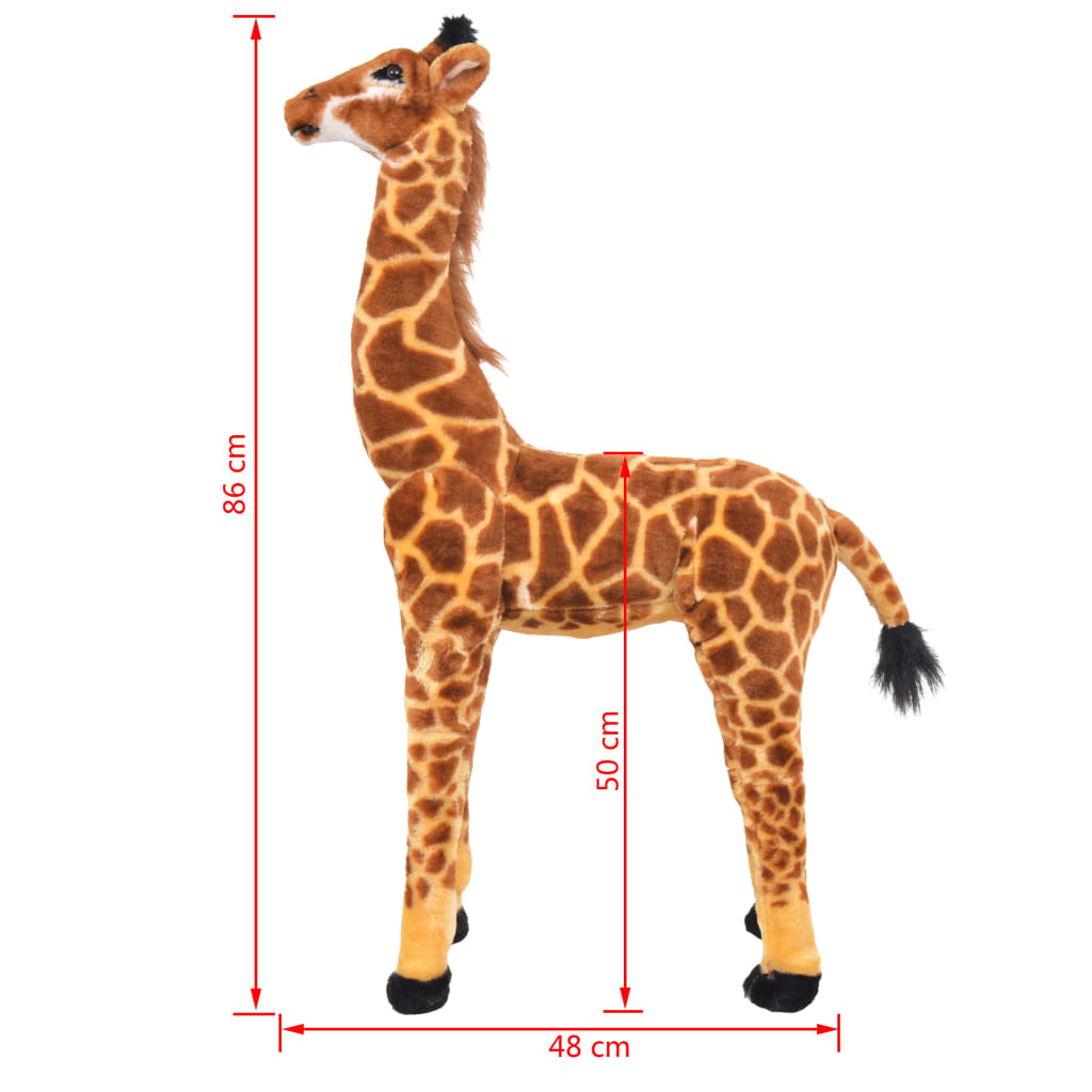 Giraffa in Peluche in Piedi Marrone e Gialla XXL